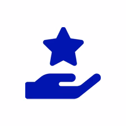 hand met ster erboven icon